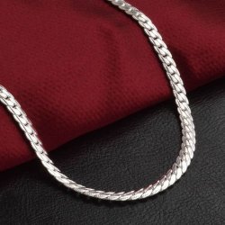5MM 20INCHES 925 Sterling Silver Chain Necklace Men Women Fashion Jewelry