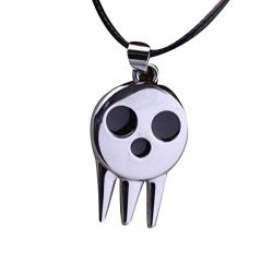 Onlyfo Soul Eater Skull Pendant Necklace With Jewelry Box Soul Eater Necklace For Boys Girls Silver