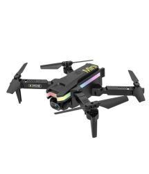 XT8 - LED Light Remote Control Drone With Camera MINI Quadcopter - Black