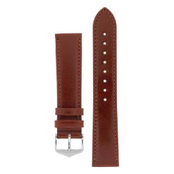 Osiris Calf Leather Watch Strap In Mid Brown - 20MM Gold