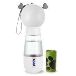 Leak Proof Pet Portable Travel Water & Food Bottle With Pet Waste Bag