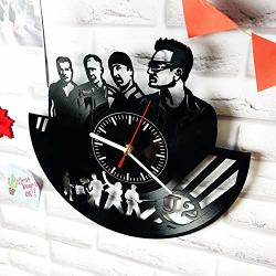 Vonaviroom U2 Vinyl Record Wall Clock - Art Gift Modern Home Record Vintage Decoration Gift For Him And Her - Gift For Fan Gifts