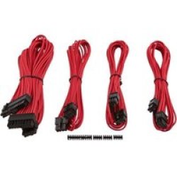 Premium Individually Sleeved Flexible Paracorded Modular Cable Starter Kit - Red
