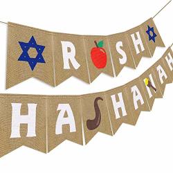 Yaaaaasss Rosh Hashanah Burlap Banner Jewish New Year String Flags Banners Jewish New Year Theme Party Decorations Jewish High Holy Day Banner Shana Tova