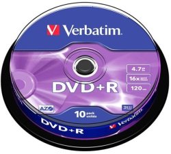 Verbatim 4.7GB DVD+R Pack of 10