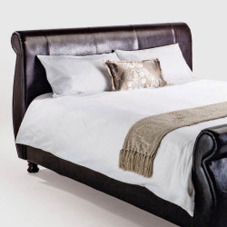 Isabella Faux Leather Sleigh Bed Base - King Extra Length