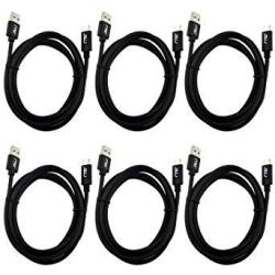 Rnds Usb-c To Usb-a 3.0 Long Fast Charger 6FT Cable 6-PACK With 56K Ohm Pull-up Resistor For: Pixel Htc LG Samsung Galaxy S9 S9
