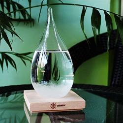 Storm Glass Weather Predictor -weather Forecaster Weather Station Creative Crystal Glass Bottle Desktop Drops Craft Weather Station With Pure Wood Base -high Class Decoration