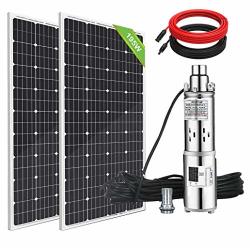 ECO-WORTHY 24V Submersible Well Pump System 3 Inch Large Flow 250W Solar Water Pump Stainless Steel With 390W Solar Panel And 16FT Solar Cable
