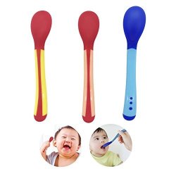 Baby Spoons Bpa Free Soft-tip First Stage Silicone Infant Spoons Baby Training Set 3 Pack