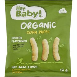 Hey Baby Hey Baby Organic Corn Puffs Cheese 12G