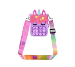 Rainbow Unicorn Sensory Fidget Toy Crossbody Shoulder Bag For Girls - Purple