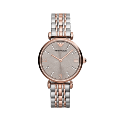 Emporio Armani Women&apos S Rose Gold Plated & Stainless Steel Bracelet Watch