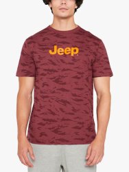 Jeep Men&apos S Red Logo Aop T-Shirt