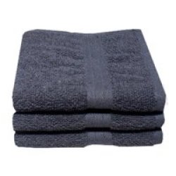 Recycled Ocean& 39 S Yarn Guest Towels 380GSM 33X050CMS Dark Grey 3 Pack