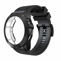 Cuteey Compatible With Fenix 5X Bands With Case Silicon Replacement Bands Watch Strap For Garmin Fenix 5X fenix 5X Plus Smartwatches Accessories