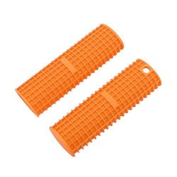 2 Pack Silicone Hot Handle Holder Potholder For Cast Iron Skillets Pans Frying Pans & Griddles Sleeve Grip Handle Cover Orange