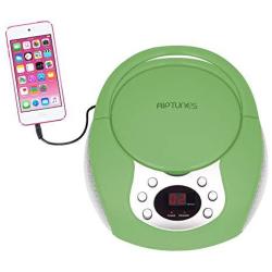 Riptunes Portable Cd Player With Am Fm Radio Potable Radios Boom Box With Aux Line-in Green