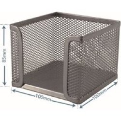 M400S Wire Mesh Metal Cube Holder - Silver