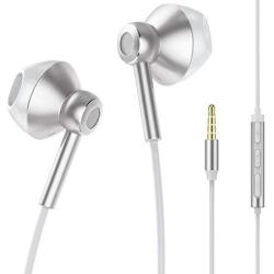 Linklike Quad Dynamic Drivers Hi-res Extra Bass Earbuds Headphones Noise Cancelling Wired Earbuds With Microphone Lightweight Earphones With Volume C