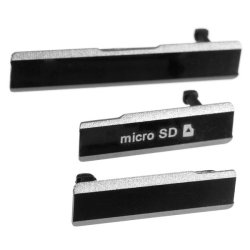 Micro Sd Usb Charge Sim Port Dust Plug Cover For Sony Xperia Z1 Compact D5503 Black