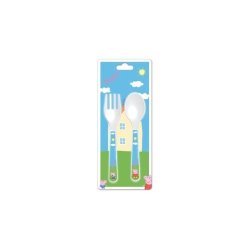 Peppa Pig Microwave Safe Kids 2 Piece Cutlery Set Fork And Spoon Set