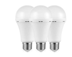 5W A60 Rechargeable E27 LED Light Bulb - Cool White 3 Pack