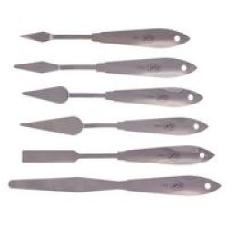 Solid Stainless Steel Palette Knife - Set Of 6