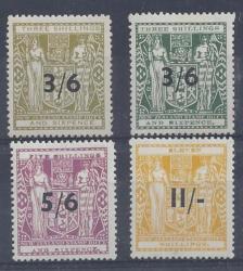 New Zealand Postal Fiscals 1940 Surcharge Set Of 4 Very Fine Mint