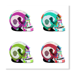 4 Flip Flop Skull Art Print - A3