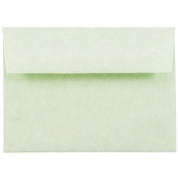 Jam Paper 4BAR A1 Invitation Envelopes - 3 5 8" X 5 1 8" - Parchment Green Recycled - 50 PACK