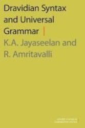 Dravidian Syntax And Universal Grammar Hardcover