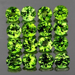 Jewellery Quality 3.10ct. 25 Pieces 3 Mm. Round Cut Aaa Sparkling Green Peridots - 100% Natural