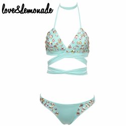Love&lemonade Color Beaded Two-pieces Set Green - Green M