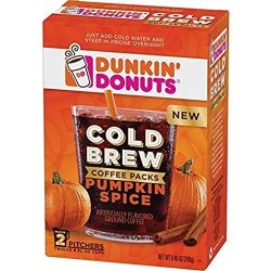 Dunkin' Donuts Cold Brew Coffee Packs Pumpkin Spice 1 Box
