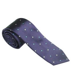 Men's Ties - Slim Neck - Purple Polka Dot