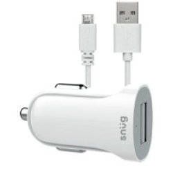 Snug Lite 1-PORT Micro USB Car Charger - White