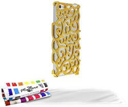Muzzano Original Le Palace Rigid Case For Apple Iphone 5S With 3 Ultra-screen Protectors - Golden