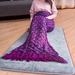 2017 Latest Handmade Mermaid Tail Blanket Crochet And Mermaid Blanket For Adults Teens Kids Super Soft All Seasons Sleeping Blankets Small