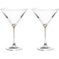 Cocktail Glass With Chestnut Brown Stem La Perla Set Of 2
