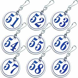Ebamaz Plastic Door locker valve plants id Number Tags With Key Ring Pack Of 50PCS 51-100 Blue White