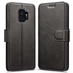 Ykooe Phone Case For Samsung Galaxy S9 Leather Wallet Case With Card Slots Protective Cover For Samsung Galaxy S9 - Black