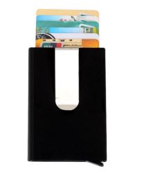 Rfid Pop-up Credit Card Wallet With Money Clip Black