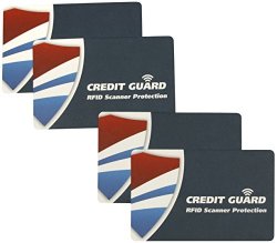 Credit Guard Rfid Scanner Blocking Cards Set Of 4