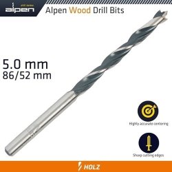 Alpen Wood Drill Bit 5 X 86MM ALP61605