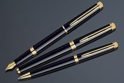 Hemisphere Waterman Black GT Gold Trim Rollerball Pen - 1782291