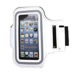 Safstar Running Jogging Sports Gym Armband Case Cover Holder For Iphone 5 5S 5C White