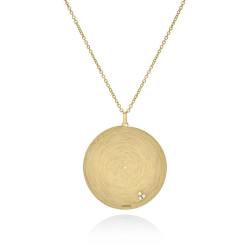 Infinity Disc Necklace With Accents - 18KT Yellow Gold Vermeil