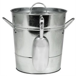 Country Home Galvanized Metal Ice Bucket By Twine 8.5 X 7.8 X 7.8