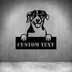 Jack Russell With Custom Text - 600MM Matt Gold